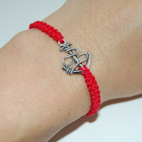 Anchor Hook Bracelet,Anchor Cord Bracelet,Drawstring Bracelet,Shamballa Bracelet - Picture 1 of 1